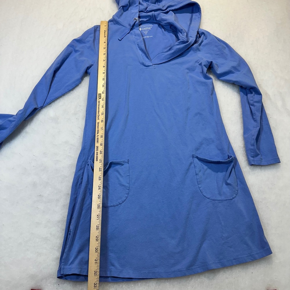 Coolibar Catalina Beach Cover-Up Dress Women Medium Blue Sun Protective Coastal - Picture 4 of 11